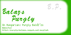 balazs purgly business card